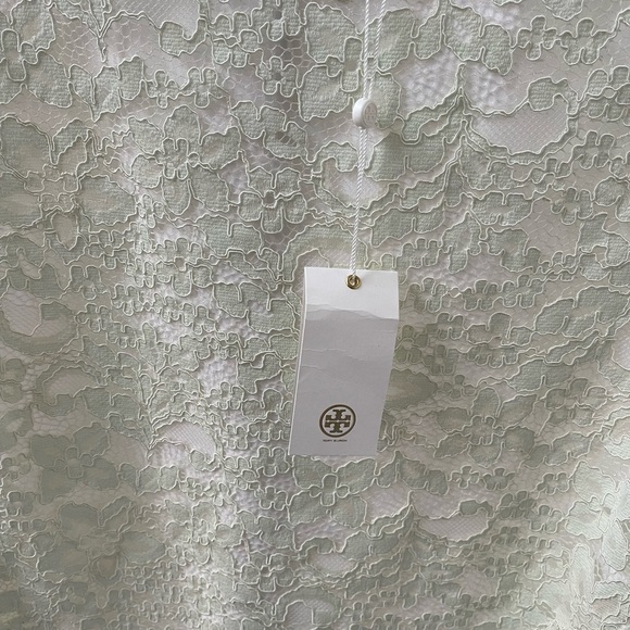 Tory Burch | Green Lace Long Sleeve Blouse Formal Elegant Designer Cottagecore - Picture 3 of 5